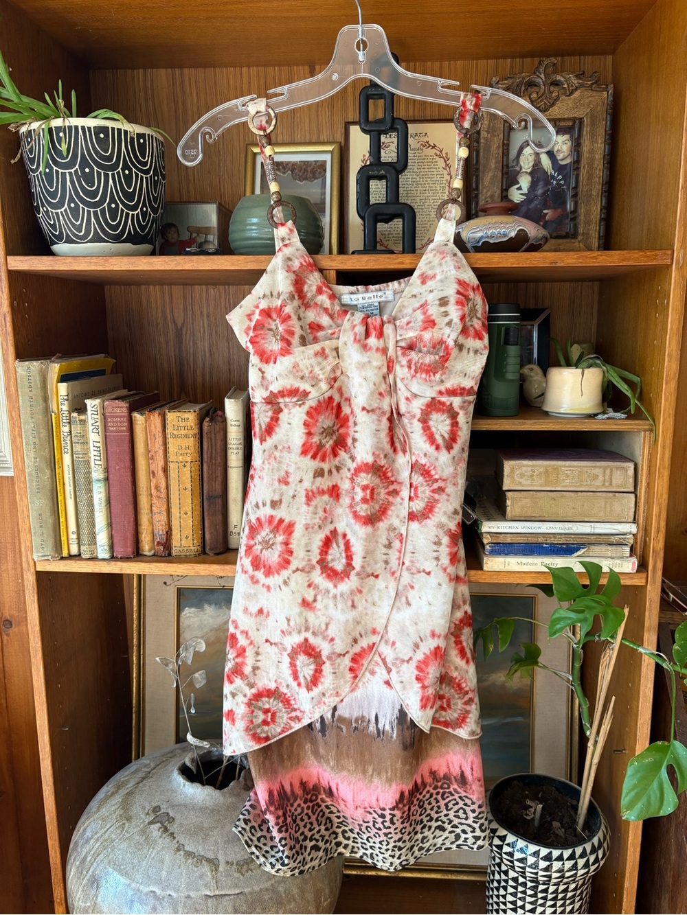 Vintage Y2K Tie Dye x Animal Print Mini Dress M